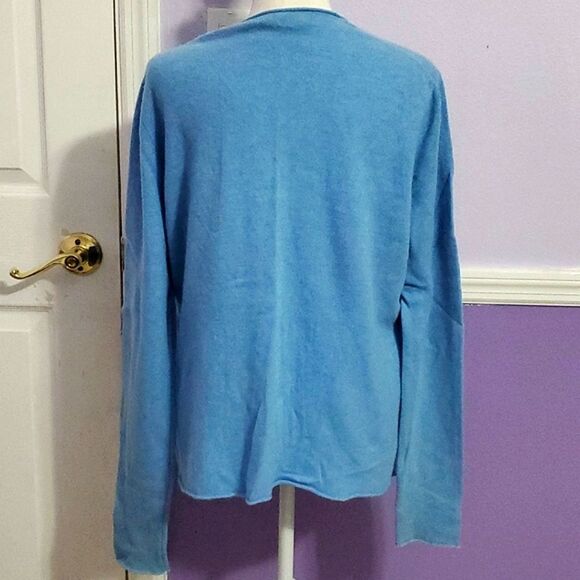 Cashmere Blue Soft Relaxed  Slouchy Fit Long Sleeve Sweater - Picture 5 of 8